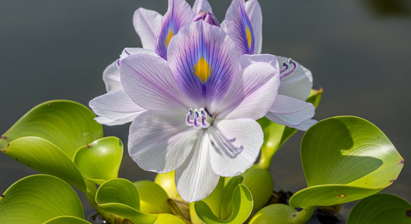 Water hyacinth flower (Eichhornia crassipes)
